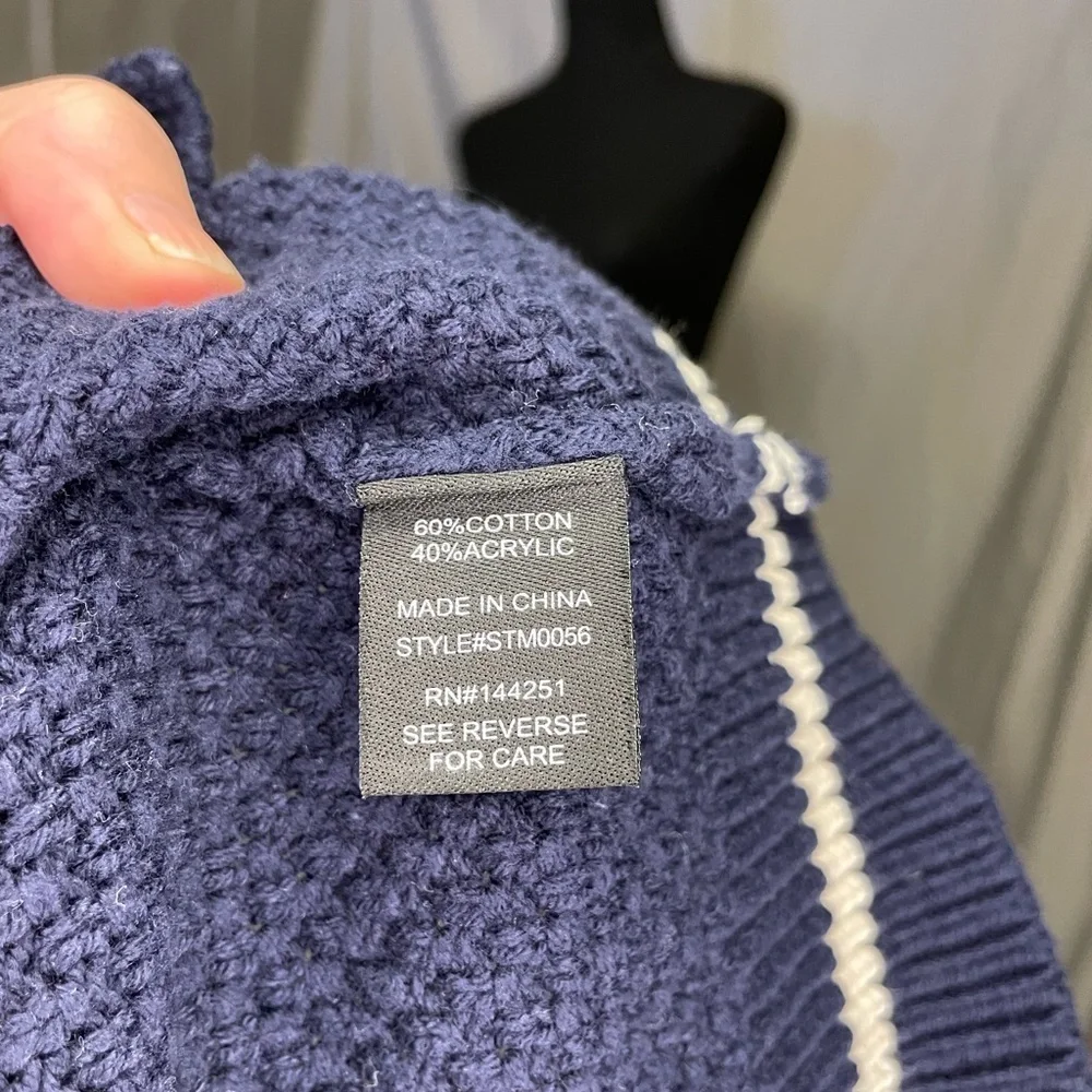 Art Of Rhetoric Classic Navy Cardigan with White Trim